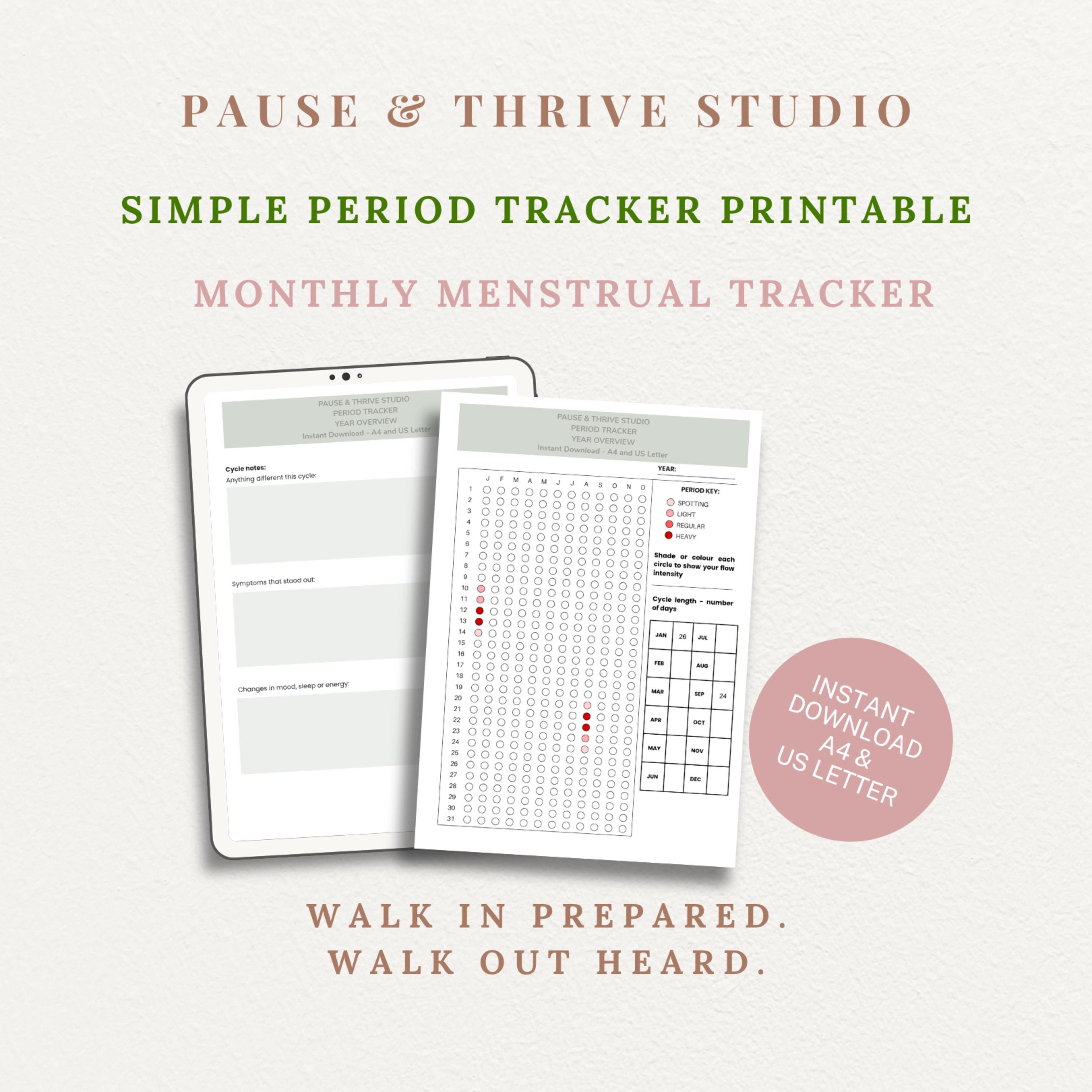 Period. Simple Simple Period Tracker Printable | Perimenopause Cycle Log (digital ...