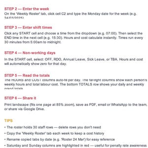 Staff Roster Template | Excel Shift Scheduler | Weekly Rostering ...