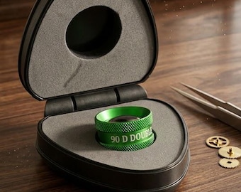 Lente de diagnóstico asférica doble 90D – Lente verde para examen oftalmológico, caja exclusiva, completamente nueva.