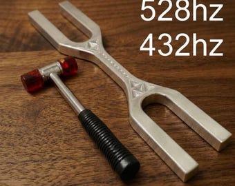 Giant DNA Key Tuning Fork 528Hz & 432Hz – Deep Sound Healing Vibrational Energy Tool Handmade