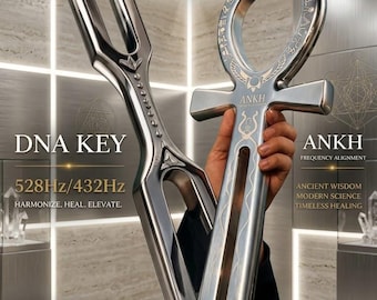 Giant Ankh DNA Key Tuning Forks – 528Hz/432Hz Sound Healing, Meditation Tool