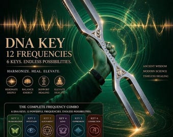 Giant DNA Key Tuning Forks –  Solfeggio Frequency Healing Tools (pack of 6)