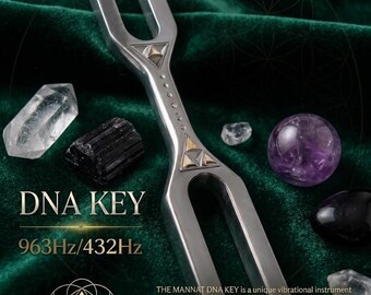 MANNAT 963 Hz Solfeggio Tuning Fork, DNA Key Sound Tool for Divine Consciousness & Earth Grounding, Crown Chakra Healing, Meditation Gift
