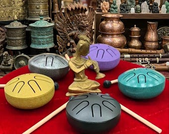 6-Note Steel Tongue Drum – Melodic Percussion for Meditation, Yoga, Sound Healing (5 Pack)