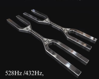 Giant DNA Key Tuning Forks – 528Hz, 432Hz, 342Hz, 512Hz Solfeggio Healing Set