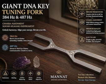 Giant DNA Key Tuning Fork – 384 Hz & 487 Hz Chakra Alignment Sound Healing Instrument