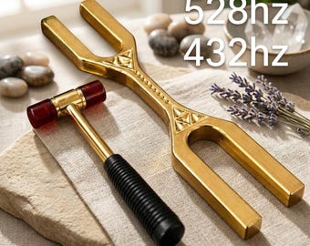 Golden DNA Key Tuning Fork 528Hz 432Hz | Dual Frequency Healing Instrument