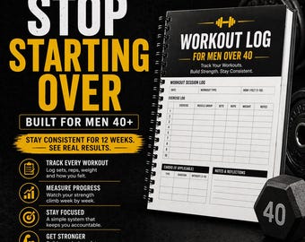 Workout Log Template | 12-Week Strength & Fat Loss Tracker | Simple No-App Gym System for Consistency