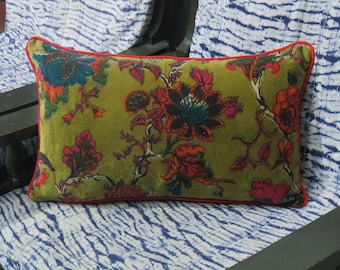 Funda de cojín de terciopelo verde oliva de 12x20, funda de almohada lumbar verde de lujo para la decoración del sofá.