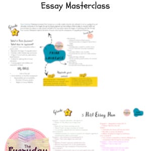 以下が含まれることがあります： 「Friar Laurence: Grade 9 Revision & Essay Masterclass」と書かれた教育ポスター。 「Friar Laurence」という名前のマップと5部構成のエッセイプランが含まれています。 「The Everyday English Teacher」のロゴも表示されています。