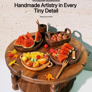 Handmade Miniature Fruit Platter, 1:12 Scale Tiny Food Decor, MFW