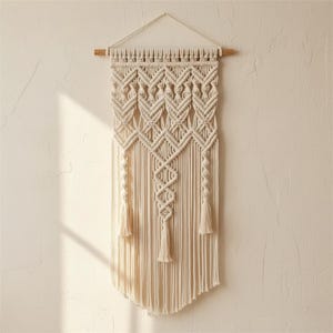 Handwoven Nordic Boho Macrame Wall Hanging – 100% Cotton Woven Tapestry for Home & Bedroom Decor