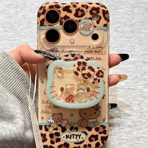 Cute  Kitty Winter Cozy Magnetic Case Kit for iPhone 17/16/15 Pro Max,with Plush Bear & Cherry Design, Includes Rotating Kitty Stand,Magsafe