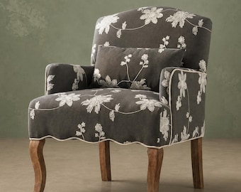 Linen Queen Accent Chair Armchair Living Room Grey