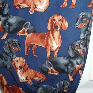 Sweet Dachshund Dogs on Navy print cotton plastic grocery/shopping/storage bags Holder Dispenser