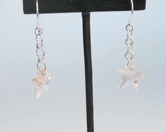 Swarovski Crystal Starfish Oorbellen op Sterling Zilveren Oordraden