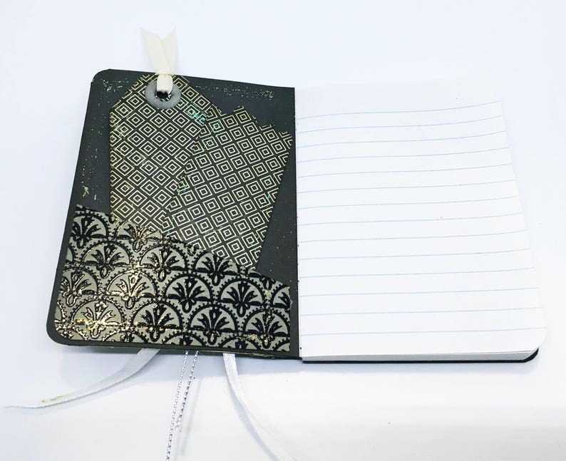 Miniature Journal Silver and Black Journal Writing Book - Etsy