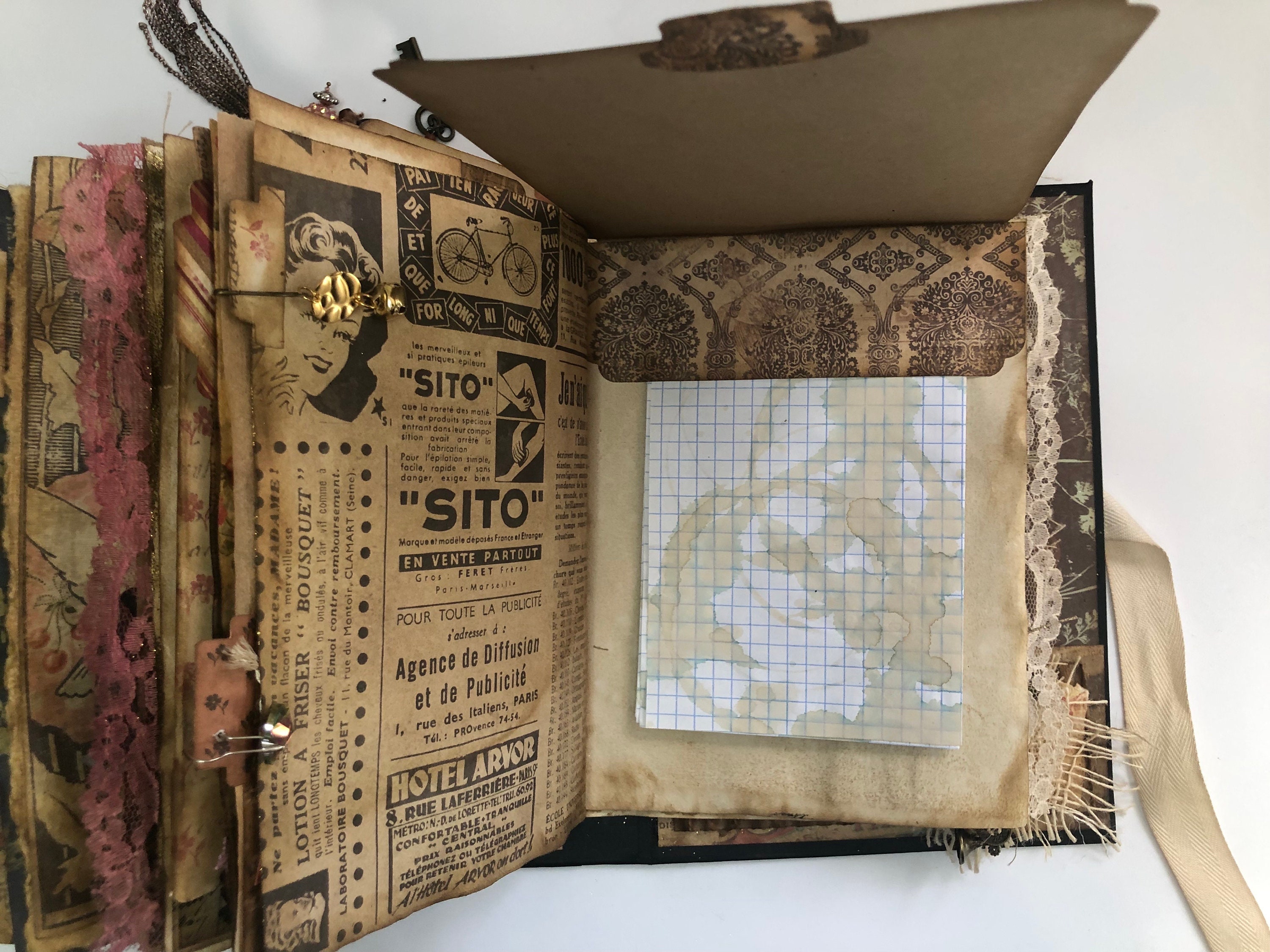 ジャンクジャーナル　junkJournal　フランスファブリック　アンティーク ジャンクジャーナル junkJournal フランスファブリック アンティーク