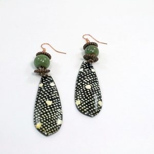 Tribal Earrings, Beaded Earrings, African Earrings, Copper, Green Earrings image 3