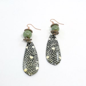 Tribal Earrings, Beaded Earrings, African Earrings, Copper, Green Earrings image 5