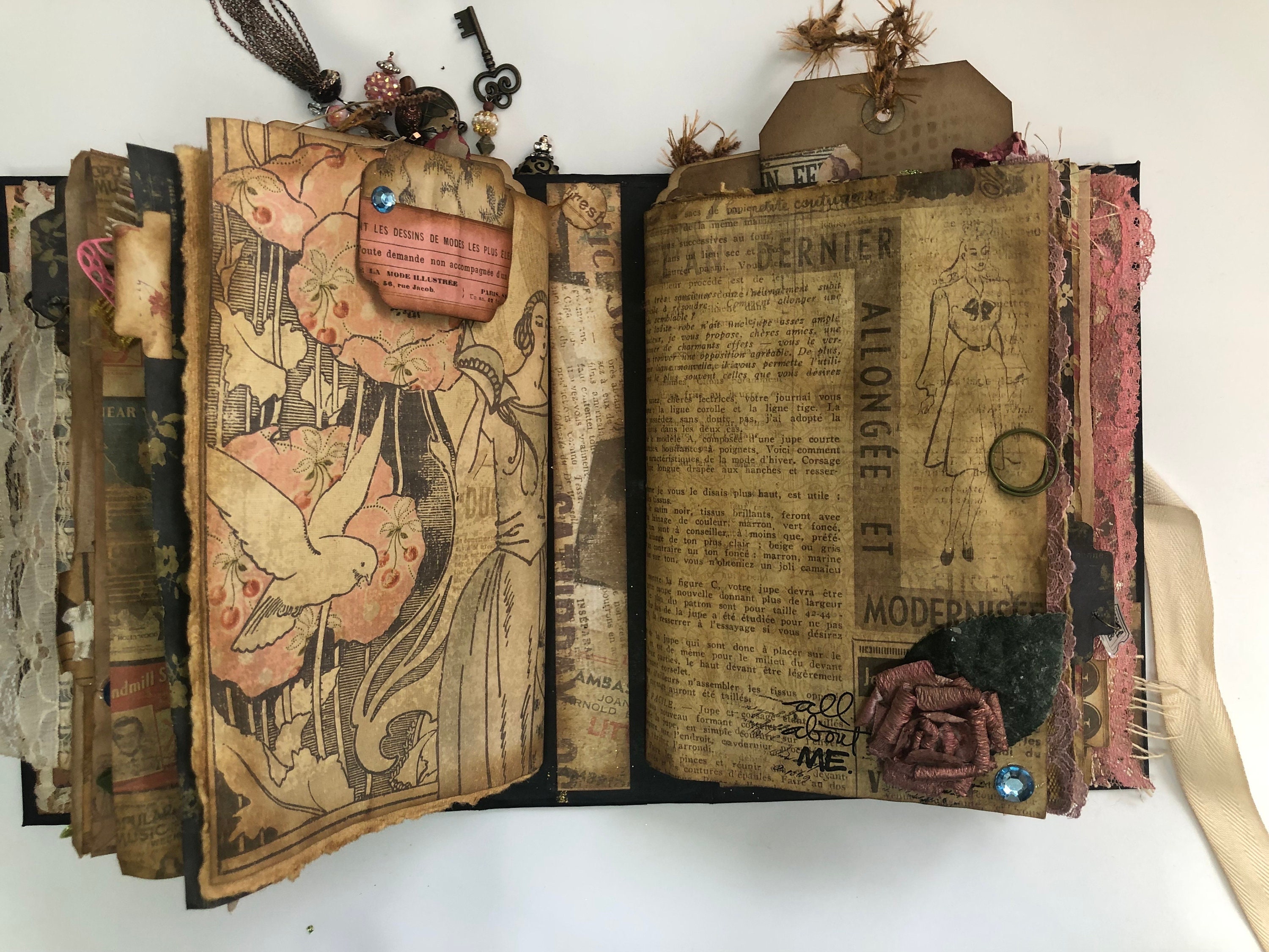 ジャンクジャーナル フランスアンティークスタイル French Style Junk Journal, Retro Junk Journal, Journal