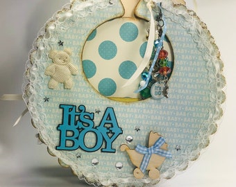 Baby Boy Bib Scrapbook Album: Handmade Photo Journal
