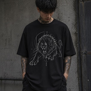 Comfort Colors® Roaring Lion Tee That Feels hot to Wear, Dark Streetwear Graphic Shirt, Fearless Energy Outfit