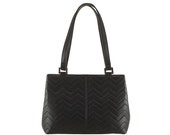 Handmade leather shoulder bag GIANNA small in black (Limited, unique, Italian calfskin - FREE shipping)