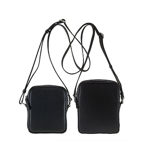 Handmade leather zip crossbody bag TEGE in black | Mens body bag, mens business bag, unisex crossbody, pochette | Ethically made