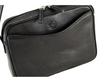 Handgefertigte Umhängetasche MARA aus Leder in Schwarz | Unisex Ledertasche, zeitloses Geschenk | Ethisch hergestellt