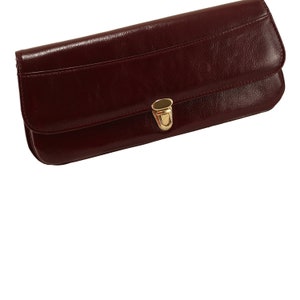 Handgenähte Clutchtasche LILO in rot bordeaux ochsenblutrot, gekörnt Lack | Hochzeitstasche, Abschlussballtasche - zeitloses Geschenk für sie Ethisch hergestellt
