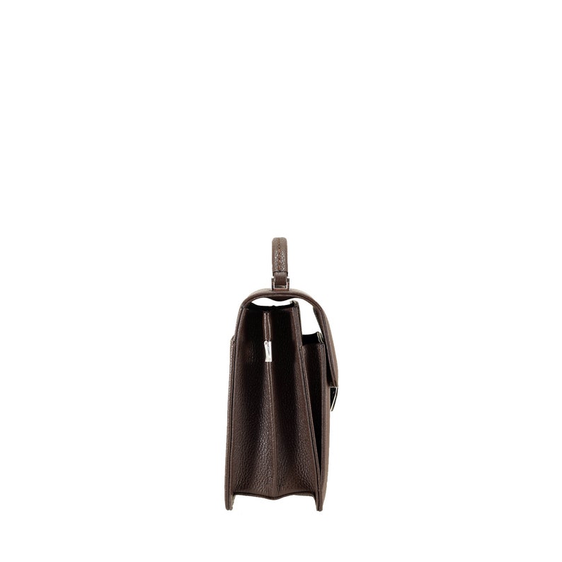 Handmade Leather Briefcase in Deep Brown | VENDOR in Pebble X MANDEL ...