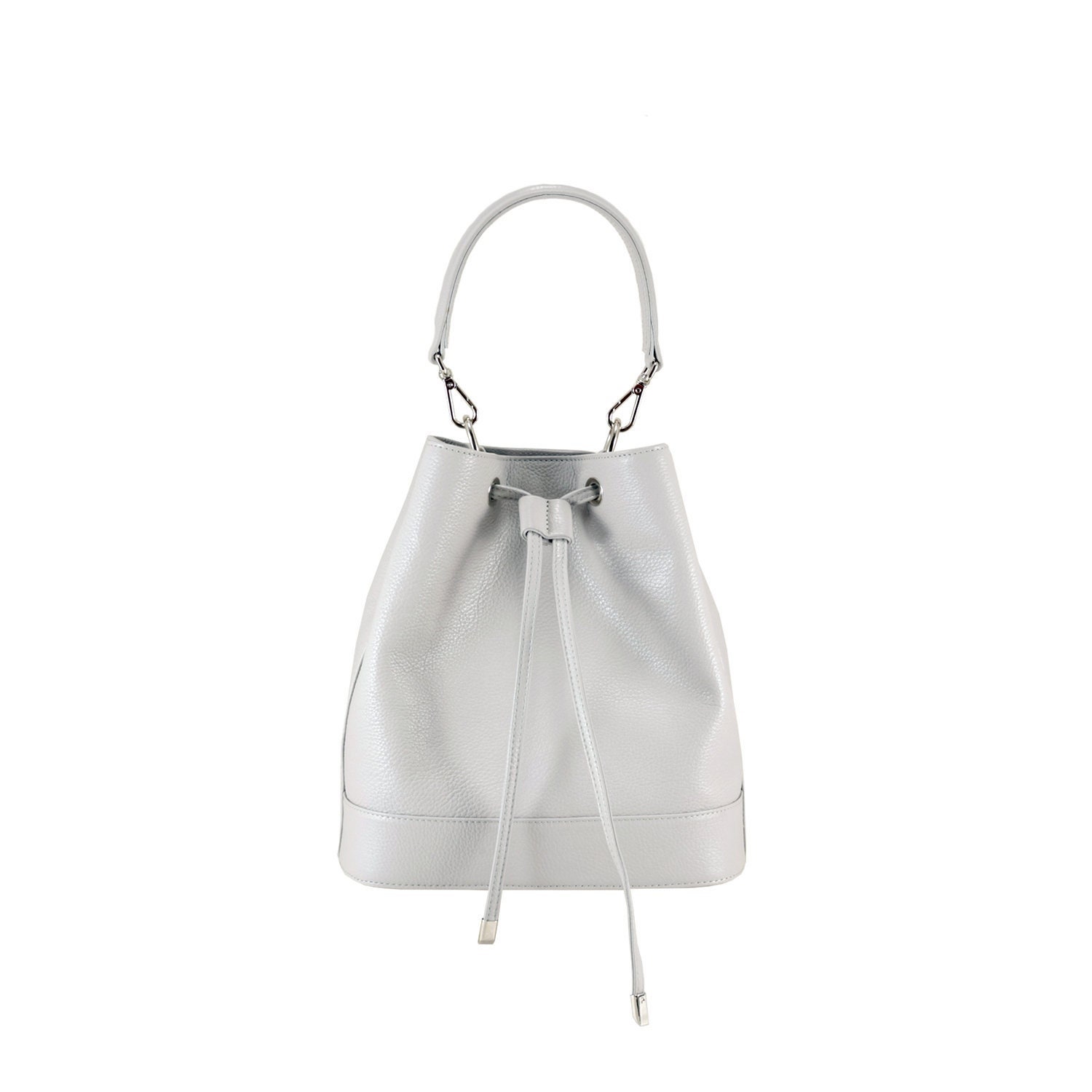 Soft Cowhide Leather Bucket Bag for Women Shoulder Bag Soft Ladies Casual  Crossbody Bags (Color : Gray1)