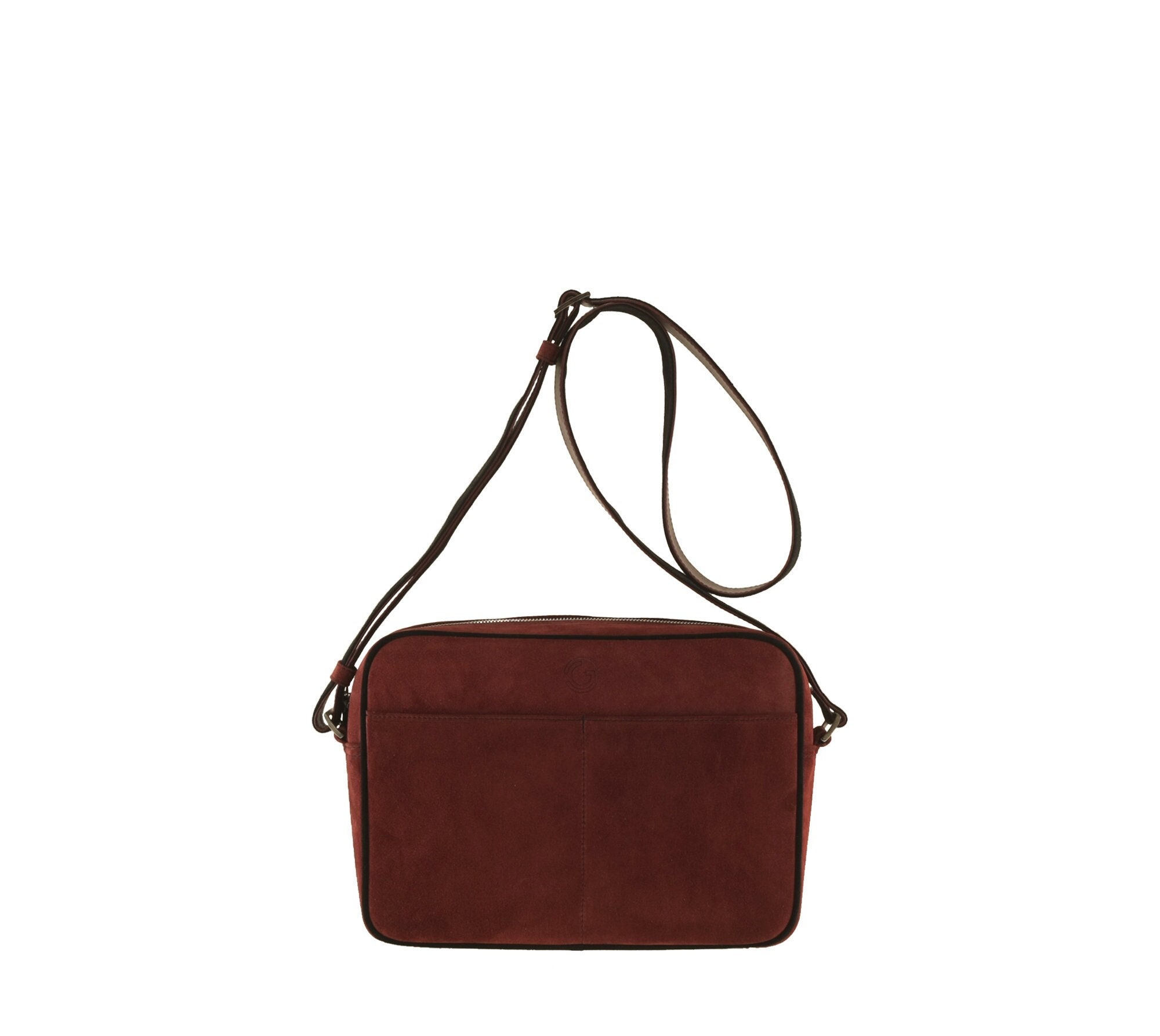 Handmade Leather Crossbody MARA in Burgundy Suede Finland