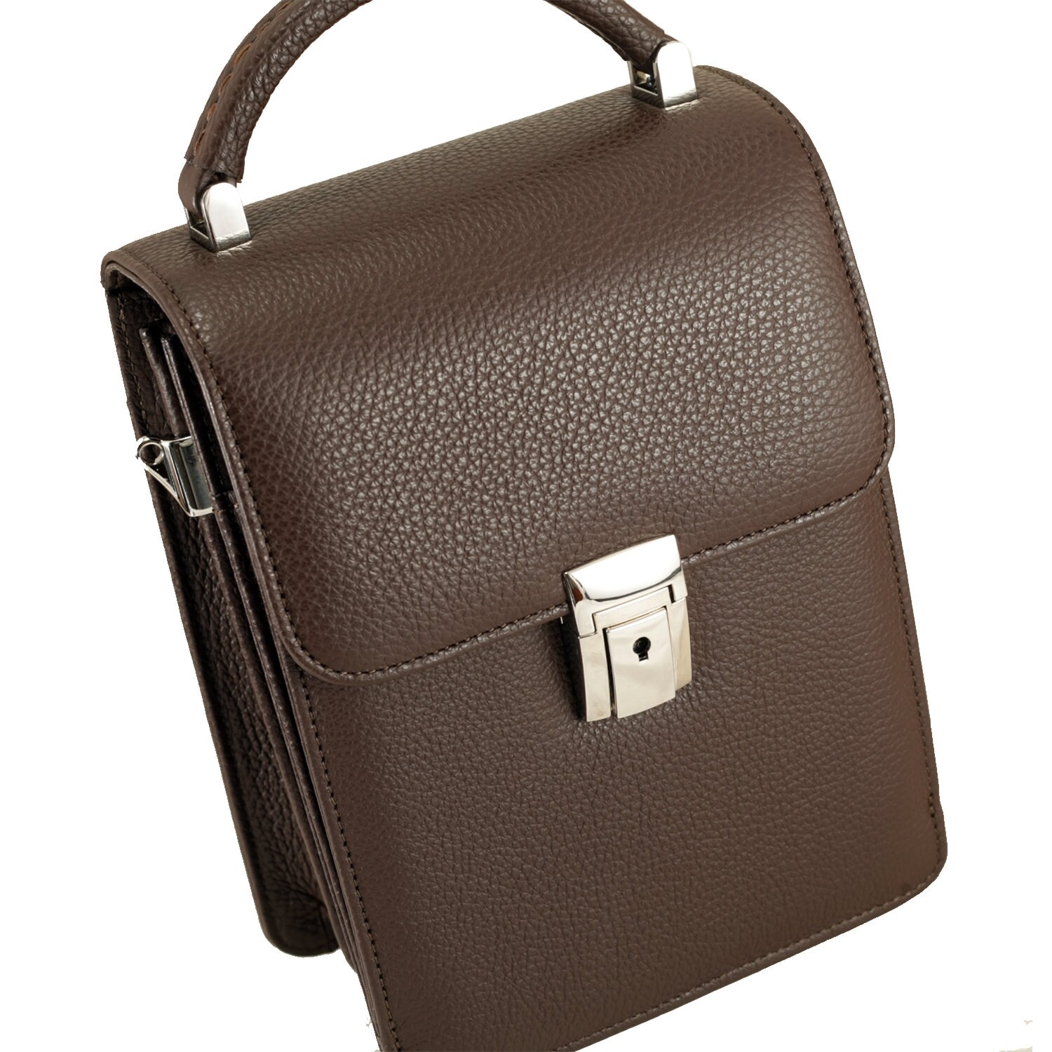 Handmade Leather Briefcase in Deep Brown | VENDOR in Pebble X MANDEL ...