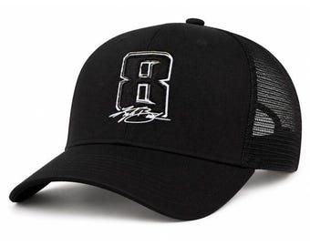 Kyle Busch Black 8 Racing Trucker Hat Embroidered Baseball Cap Vintage Retro Stock Car Fan,  Rip Rowdy Cap, Tribute Kyle Racing Fan