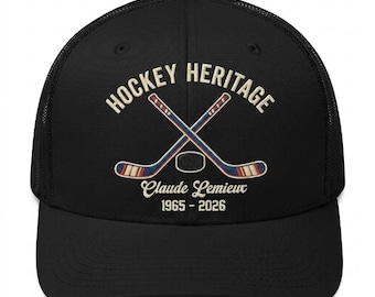 RIP Claude Lemieux Trucker Hat Embroidered Baseball Vintage Hockey Cap, Retro Hockey ShirtCap, Ice Hockey Gift, Hockey Fan Shirt Cap
