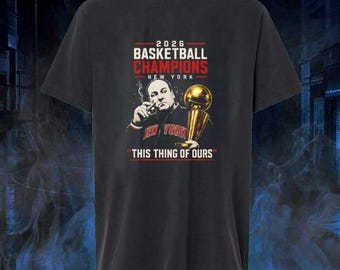 Tony Soprano Smoking Cigar Holding Basketball Trophy 2026 New York Basketball Champions This Thing of Ours New York T-Shirt