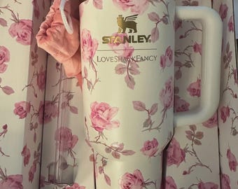 Stanley X Love Shack Fancy Ribbon Rosa 40oz Tumbler 100% Authentic Limited