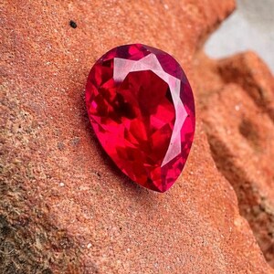 Rubí rojo natural de 10,14 quilates, talla pera, certificado por GIE, gema suelta AAA+ de 14 x 10 x 6 mm con regalo gratis+.