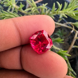 GIE Certified 7.66 Ct Flawless Natural Red Ruby Cushion Cut Loose Maha Rani Gemstone With Free Gift+