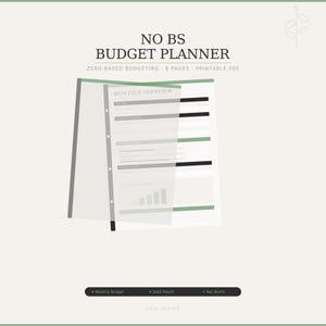 Kein BS Haushaltsplaner | Nullbasiertes Monatsbudget, Ausgabentracker (druckbare PDF)