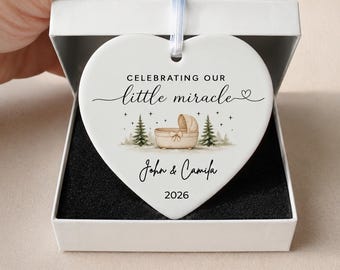 Our Little Miracle Ornament Personalized, Baby First Christmas Ornament 2026, Rainbow Baby Gift, Custom Miracle Baby Newborn Keepsake