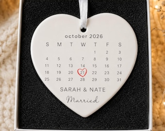Personalized Wedding Ornament: Custom Gift for Married Couple, Unique Anniversary & Christmas Keepsake, Mr and Mrs Present