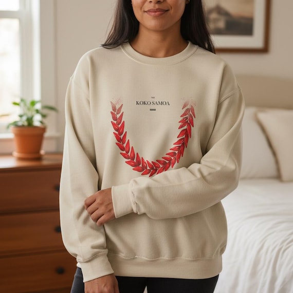 Samoan Ula Fala Sweatshirt, Polynesian Unisex Crewneck Pullover, Pasifika Cultural Jumper, Island Heritage Gift