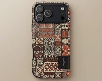 Funda para teléfono Samoan Elei, funda polinesia Tatau para iPhone y Samsung, funda resistente con temática cultural de las islas del Pacífico, protección contra caídas.