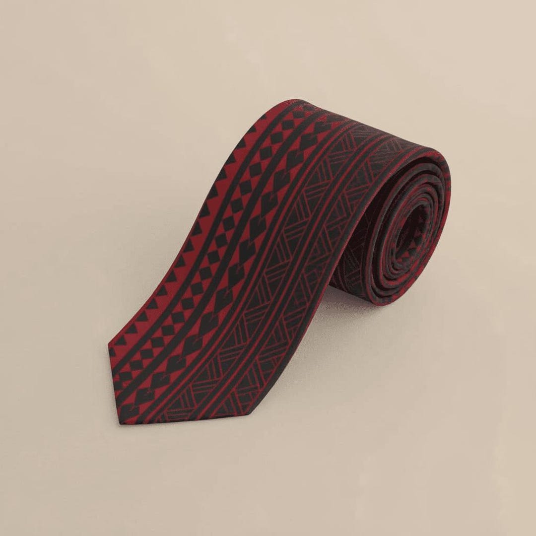 Samoan Red Warrior Print by the Koko Samoa Gift for Dad Necktie ...