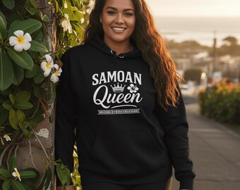 Sudadera con capucha Samoan Queen de talla grande, sudadera polinesia de tejido grueso, de la 2XL a la 5XL, jersey de las islas del Pacífico, regalo de orgullo samoano