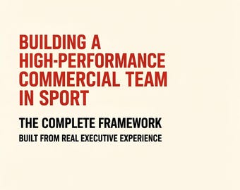 Sport Commercial Team Framework | High-Performance Playbook | Sport Business Strategy | Instant Download Presentation