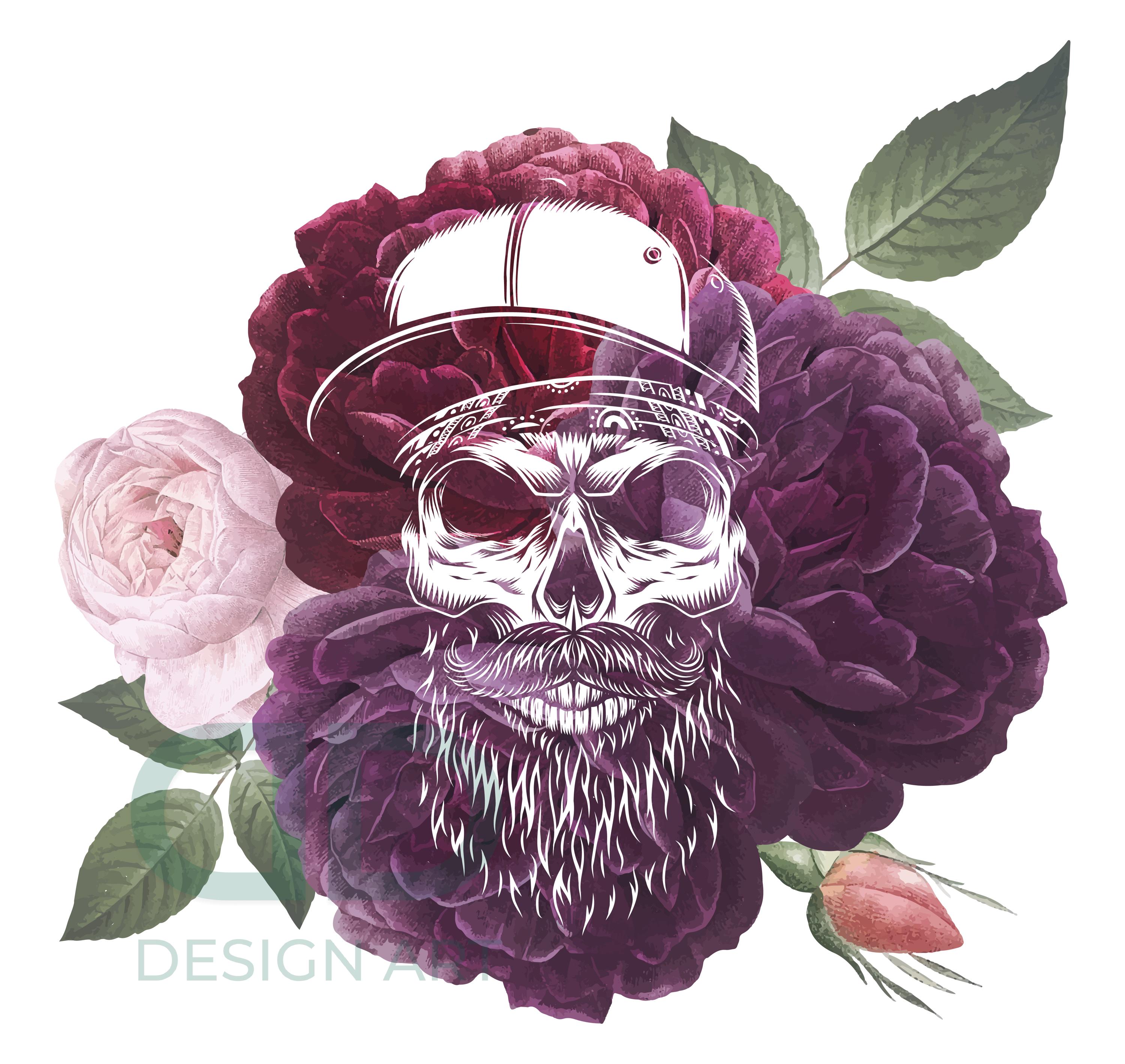 Rose Skull Bandana - Etsy display picture 1